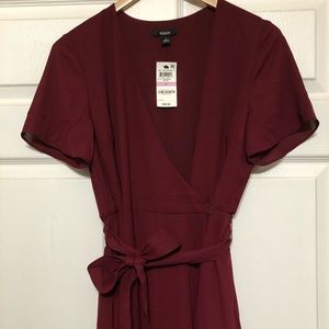 Burgundy Midi Wrap Dress - Alfani